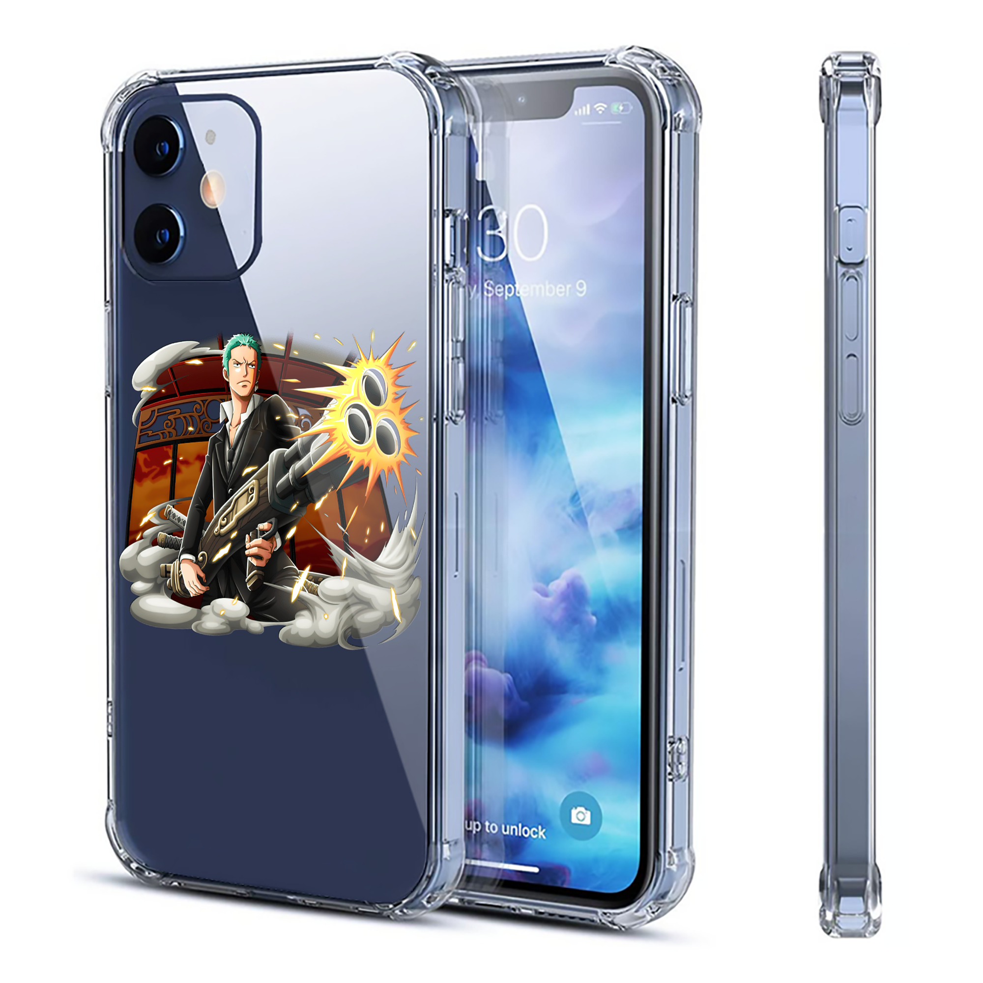 （画像用） ワンピース ロロノア・ゾロ ONE PIECE Roronoa Zoro 【iPhone 12シリーズ対応】透明スマホケース（クリアソフトケース）